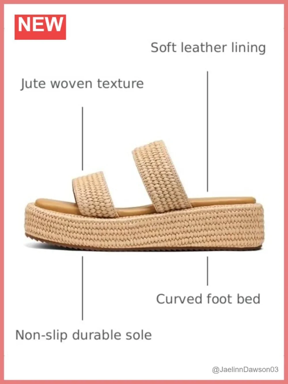 Platform Sandals Slip on Espadrille Wedges Slides Flatform Open Toe Beach